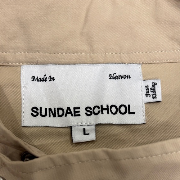 Sundae School Stash Chore Tan and Cream Shirt Jacket - Picture 2 of 8
